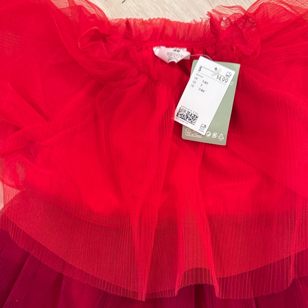 Brand New H&M Red and Burgundy Layered Tulle Dress - Picture 2 of 3